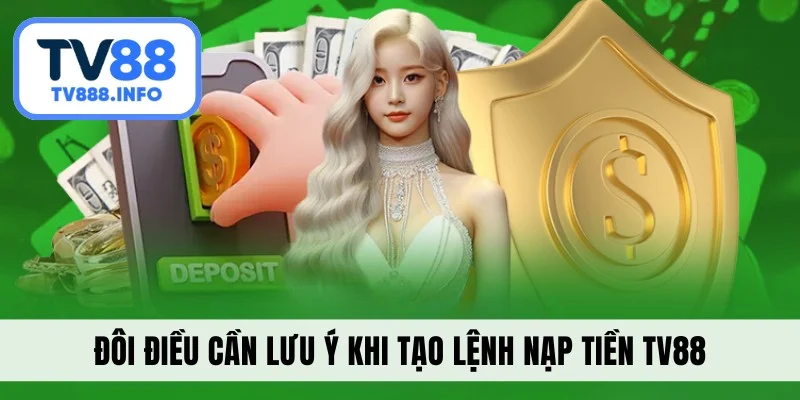 Đôi điều cần lưu ý khi tạo lệnh nạp tiền TV88